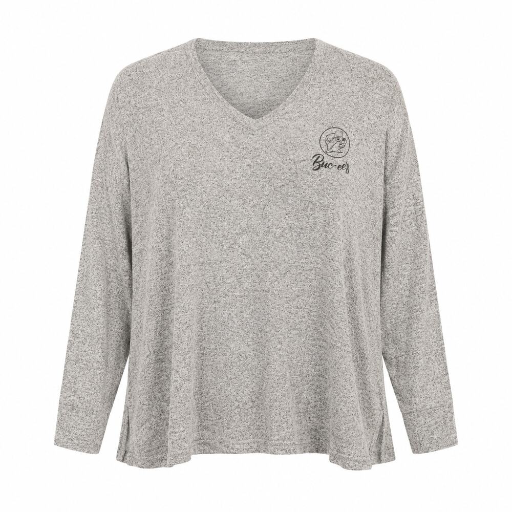 Buc-ee’s Gray Heather Long Sleeve V Neck Tee 2X